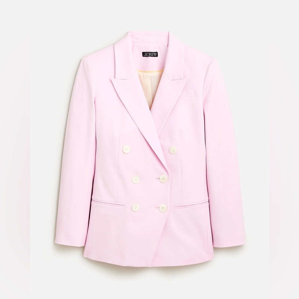 J.Crew Double-breasted blazer jacket in bi-stretch cotton blend BZ880 - Picture 2 of 12